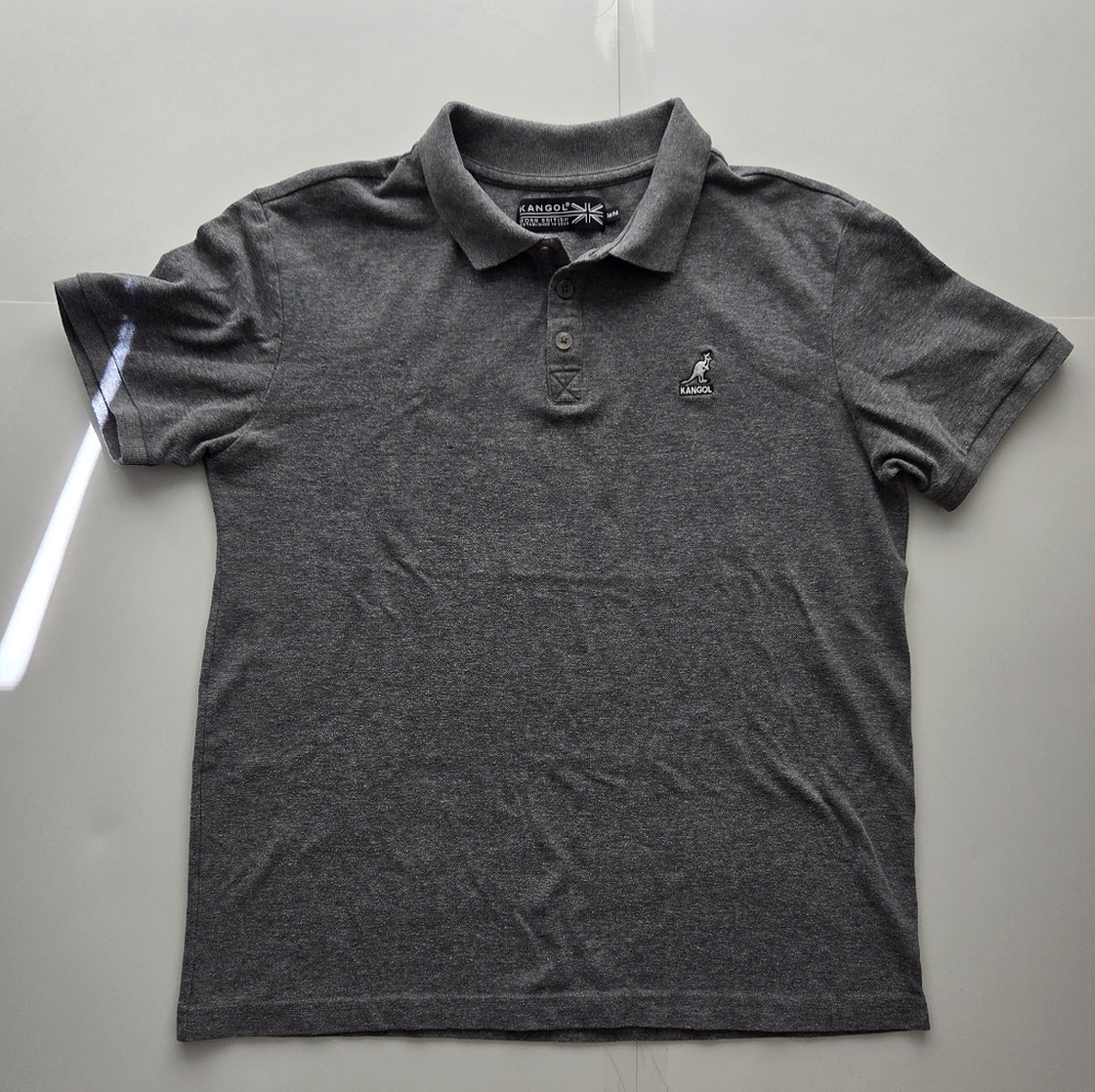 Kangol Grey Polo Shirt Men's Medium Slim Fit